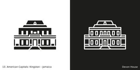 Devon House Icon. Landmark building of Kingston, the capital city of Jamaica