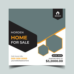 Home sale social media post banner template.	
