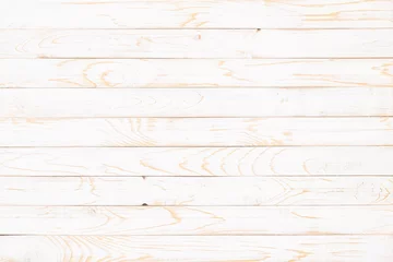 Gordijnen white wood wallpaper, natural texture boards background © dmitr1ch