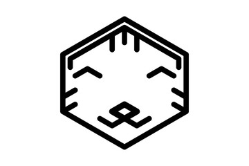 cute cat face logo in shape polygon