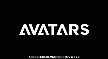 AVATARS Abstract Modern Alphabet Font. Typography urban style fonts for technology, digital, movie logo design. vector illustration