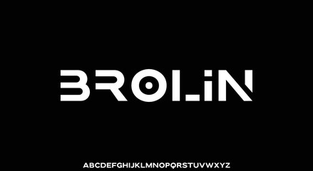 BROLIN Abstract Modern Alphabet Font. Typography urban style fonts for technology, digital, movie logo design. vector illustration