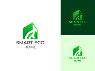 ILLUSTRATION SMART HOME.MODERN HOUSE. RESIDENTIAL ECO BUILDING SIMPLE LOGO ICON DESIGN VECTOR. GOOD FOR REAL ESTATE, PROPERTY INSDUSTRY