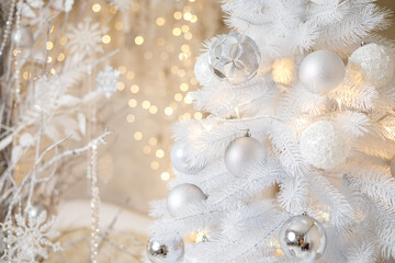 Fototapeta na wymiar Beautiful New Year's decorations for celebrating the winter holiday