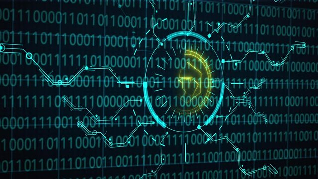 Cronos Digital Global Technology World Network connections background. Coin, Cryptocurrency Cronos futuristic depiction of Blockchain Technology. internet. 3D Illustration