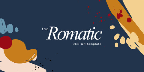 Minimalist design for wedding invitation card templates. Simple brush stroke backgrounds in vintage themes for greeting cards. Premium and elegance design graphic