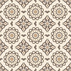 Seamless oriental vector pattern with stylized flowers in ornamental Ottoman kaftan patterns style. Use for fabric design, clothing, home decoration and wallpapers.