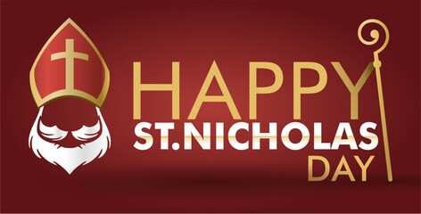 Saint Nicholas Day. December 6. Holiday concept. Template for background, banner, card, poster with text inscription