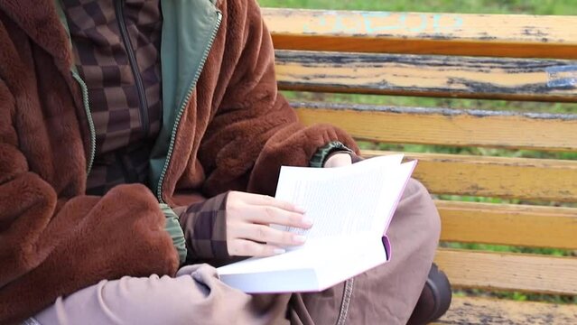 Woman reading in the park
