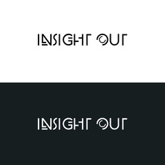 Insight out logo minimalistic text based logo concept