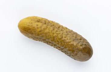 Pickled cucumbers isolated on white.