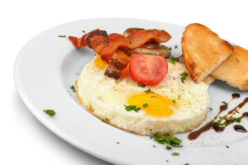 Fried eggs and toasts - excellent breakfast