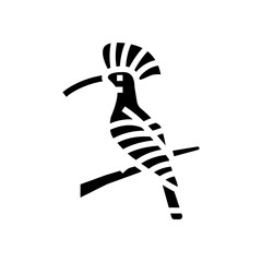 hoopoe bird exotic glyph icon vector. hoopoe bird exotic sign. isolated symbol illustration