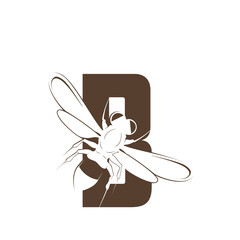 bee letter b logo
