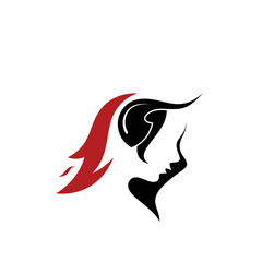 horn face woman logo