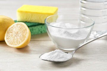 Environmentally friendly detergent - baking soda with vinegar.
