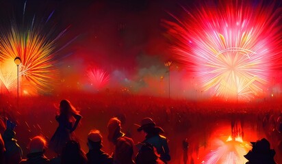 Fototapeta na wymiar New year Firework