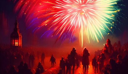 Fototapeta premium New year Firework