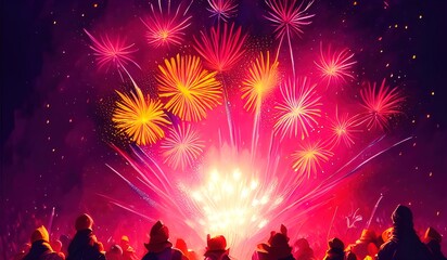 Obraz na płótnie Canvas firework new year