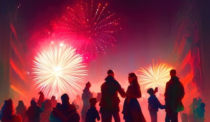 Fototapeta premium firework new year