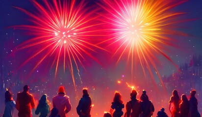 Obraz na płótnie Canvas Firework New Year 