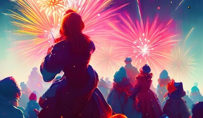 Obraz na płótnie Canvas Firework New Year 
