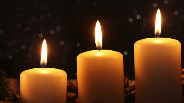 Four advent candles photo zoom (ken burns)