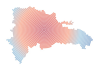 Dominicana dotted map. Digital style shape of Dominicana. Tech icon of the country with gradiented dots. Authentic vector illustration.