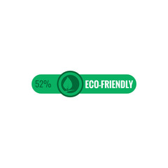 52% Eco-friendly green banner art template vector illustration. Ad banner tag for social media.