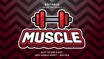 muscle editable logotype with modern and simple style, usable for logo or campaign title
