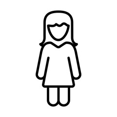 Girl, Woman Icon Logo Design Vector Template Illustration Sign And Symbol Pixels Perfect