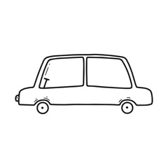 Doodle car. Baby car .Vector illustration.