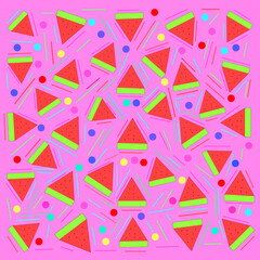Watermelon Seamless Pattern Background. Vector illustration
