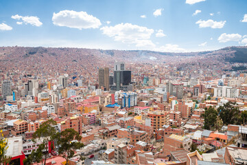 panoramic view of la paz city, bolivia