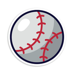 baseball, editable cartoon style sticker vector
