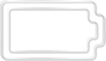 Transparent glass texture style icon out of power energy battery