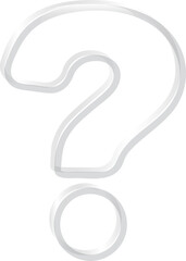 Naklejka premium Transparent glass texture style icon Q and A question mark