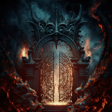 Concept art illustration of gate of hell
