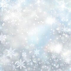 Fototapeta na wymiar Blurry background of snowflakes with bokeh. Perfect for cards, posters and more.