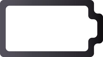 Dark gray gradient style icon out of power energy battery