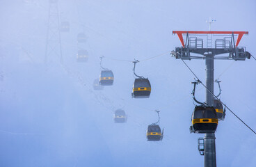 ski lift in the mountain