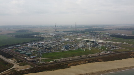 Bacton Gas terminal Norfolk England Aerial view