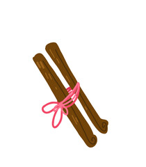 cinnamon illustration. Drawn cinnamon pods on a white background.