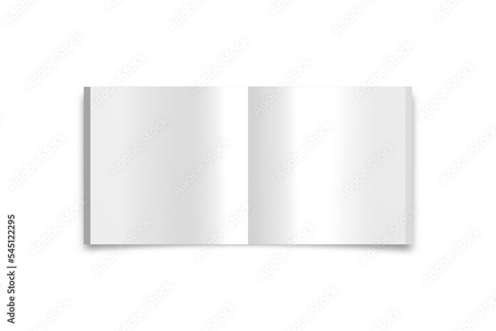 Poster blank empty open and closed white brochure mockup isolated on white background. 3d rendering.