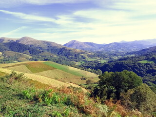 Fototapeta premium promotional photograph of the Baztán Valley, is a valley, university and Spanish municipality of the Comunidad Foral de Navarra, located in the merindad of Pamplona,