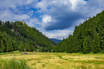 Fototapeta na wymiar Ehrenberg suspension bridge in Tyrol, Austria