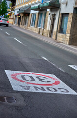 Speed limit on Bled town roads, Slovenia