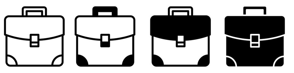 Briefcase vector icon set. portfolio illustration sign collection. Bag symbol or logo.