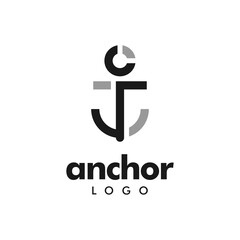 Simple Modern Abstract Anchor Logo Design Template