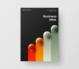 Fresh realistic balls banner illustration. Colorful company cover vector design template.